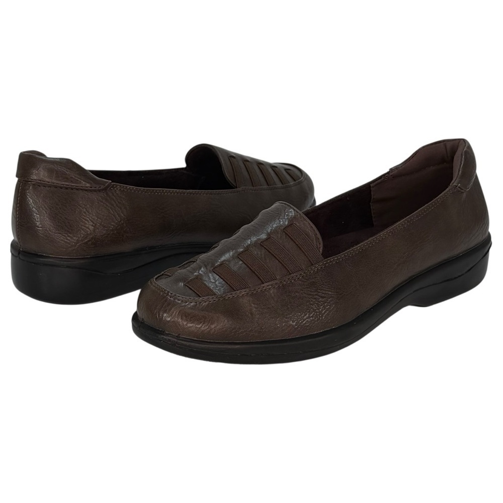 Easy Street Genesis Brown Burnished Faux Leather Womens Loafers Size 8N - Picture 11 of 13